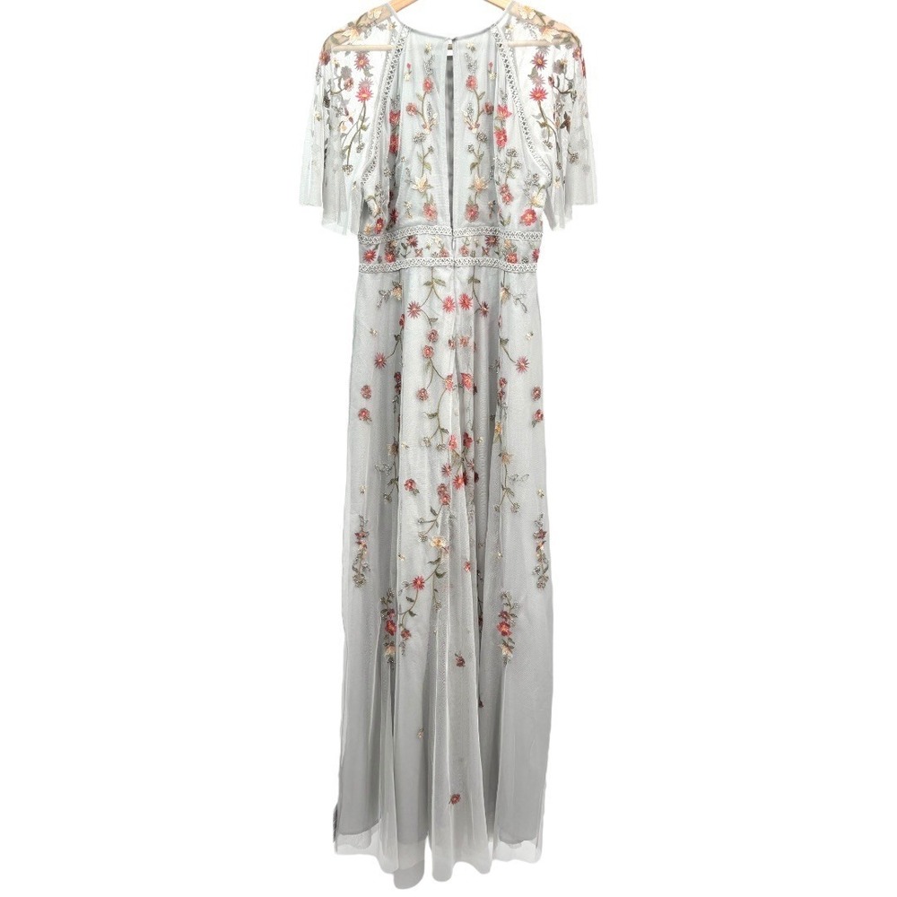 ASOS Design Bridesmaid Floral Embroidered Maxi Dress with‎ Embellishment Size 10 - Picture 9 of 12